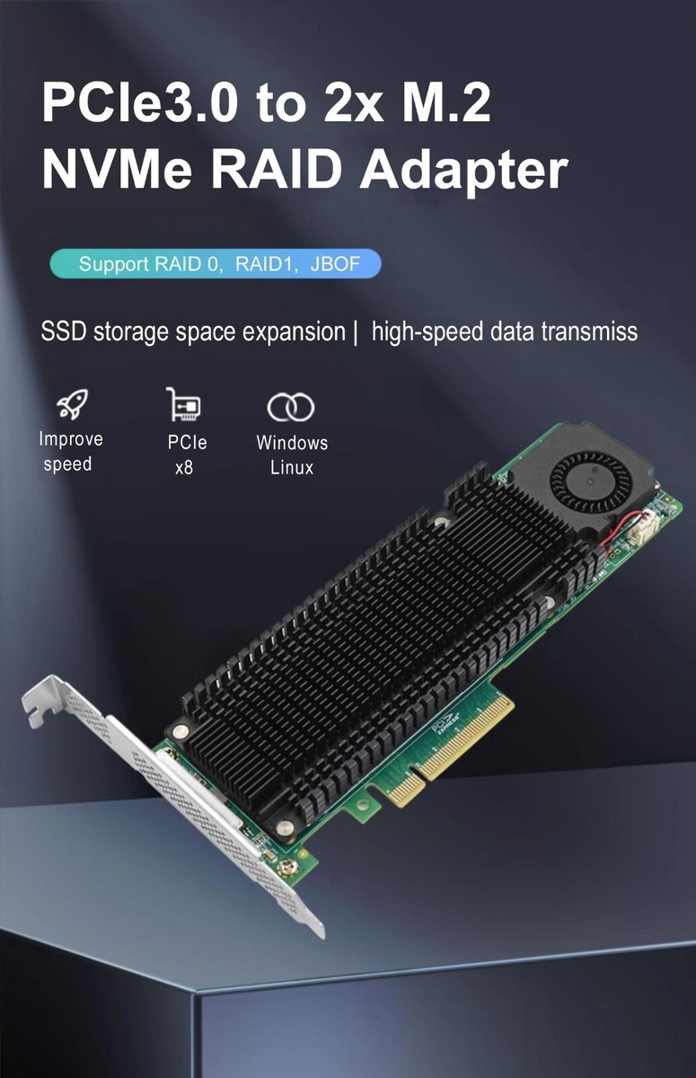 x8 to 2x NVMe Raid Adapter 2241-2IR