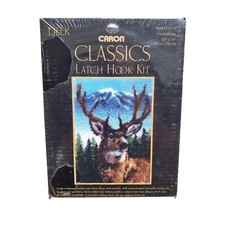 Caron Classics Latch Hook Kit DEER Rug 20  x 30  Made In USA NEW