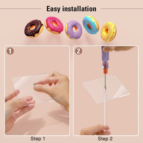 4 Pack Clear Acrylic Donut Stand Bagel Holder Donut Tower Display Stand - Picture 6 of 7