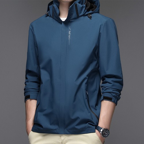Spring/Autumn Thin Fashion Men's Casual Jacket Hooded Business Windbreaker Tops - Picture 3 of 26