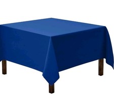 1-84" Navy Blue Square Wedding Banquet Polyester Fabric Tablecloth Event Party