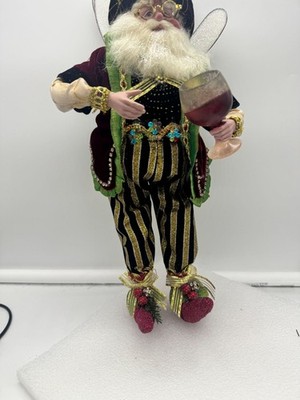 Mark Roberts Wine Lover Fairy Large Doll in Tophat Christmas Decor 15 Inch 