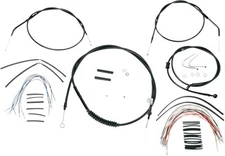 Extended Black Control Cable Kit For 12" Tall Apehangers Burly Brand B30-1008