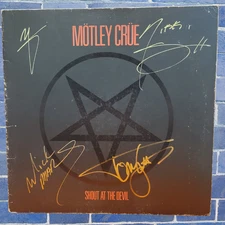 Motley Crue | signed lp | 4 members | Shout At The Devil Canada Press