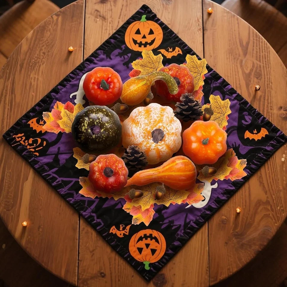 50 Pcs Fall Mini Pumpkin Decoration Set, Artificial Maple Leaves Multi Colors - Image 4 of 4