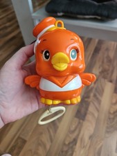 *VINTAGE SPIELUHR*SANKYO* TOY*1974*VÖGELCHEN*KÜKEN*ORANGE* RAR