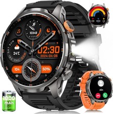 Smart Watches for Men 100 Days Battery/Flashlight , 5 ATM Waterproof Military Sm
