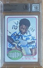 ED TOO TALL JONES SIGNED w/ "GO COWBOYS" 1976 TOPPS ROOKIE #427 BAS BGS 10 AUTO