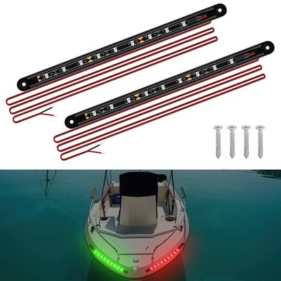 RVZONE Boat Navigation Lights, 7.8 inch/Red and Green/black shell