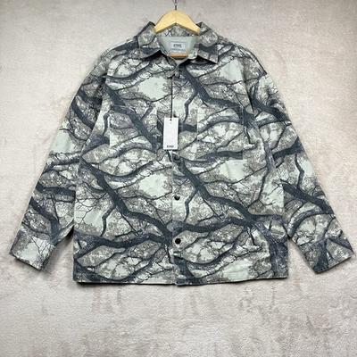 #ad Nomad CraftFlow Men#x27;s Tree Camo Canvas Shirt Jacket Shacket Size L Sage Char $29.97