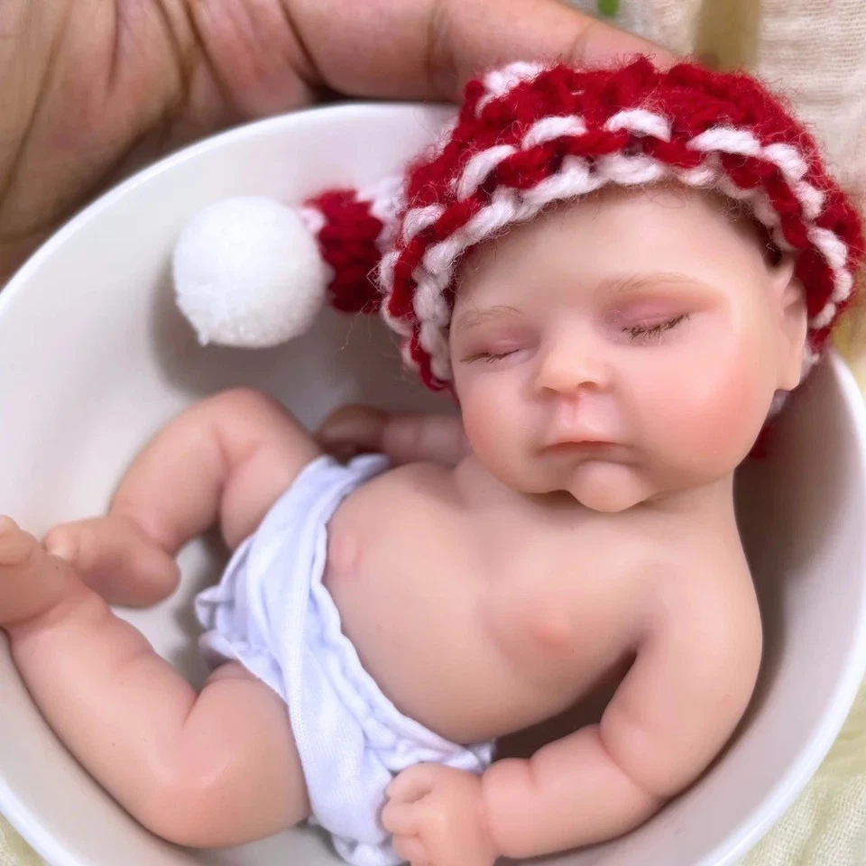 Mini 6 Inch Chubby Peaches Full Silicone Reborn Baby Doll Soft Solid Silicone - Image 3 of 4