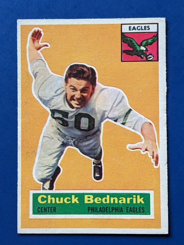1956 Topps Football - Chuck Bednarik HOF #28 - Philadelphia Eagles VGEX/EX
