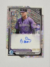 Bairon Ledesma 2024 Bowman Chrome Prospect Auto SPECKLE #COA-BL Rockies 030/299