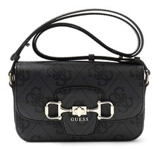GUESS cross body bag Janie Logo Convertible Xbody Flap Coal Logo