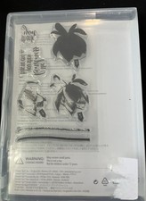 Stampin" Up "Lotus Blossom" 7 Clear Cling Photopolymer Stamps - Retired But NIP 