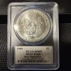 1989 $1 American Silver Eagle PCGS MS69 Edmund C. Moy Signature