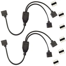 2Pcs 4 Pin RGB LED Strip Splitter Cable 2 Way 1 to 2 Splitter Connector SMD 5050