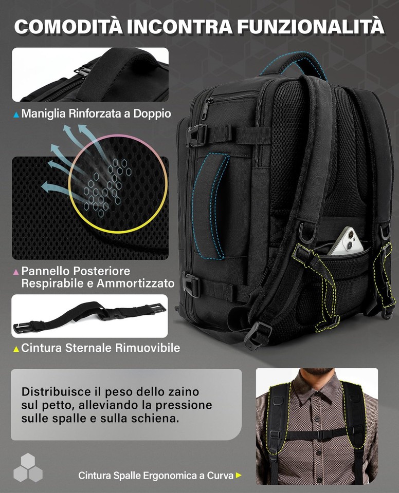 ZOMFELT für Ryanair Handgepäck 40x30x20, 24L Reise Handgepäck Rucksack Damen... Preisvergleich