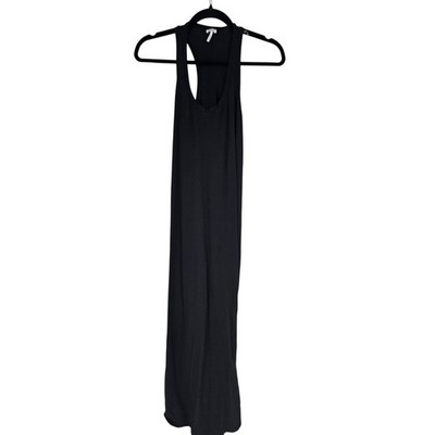 Splendid Womens Sz XS Maxi Length Racerback Dress Solid Black Cotton