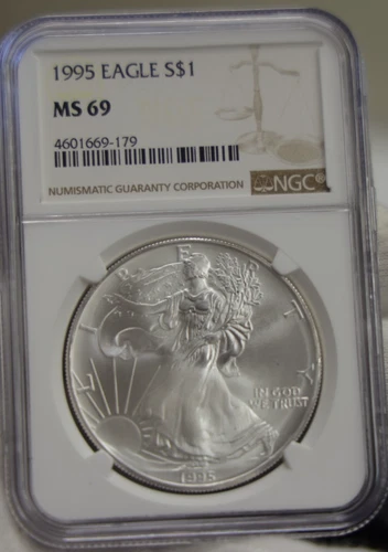 1995 US Silver Eagle $1 NGC MS69