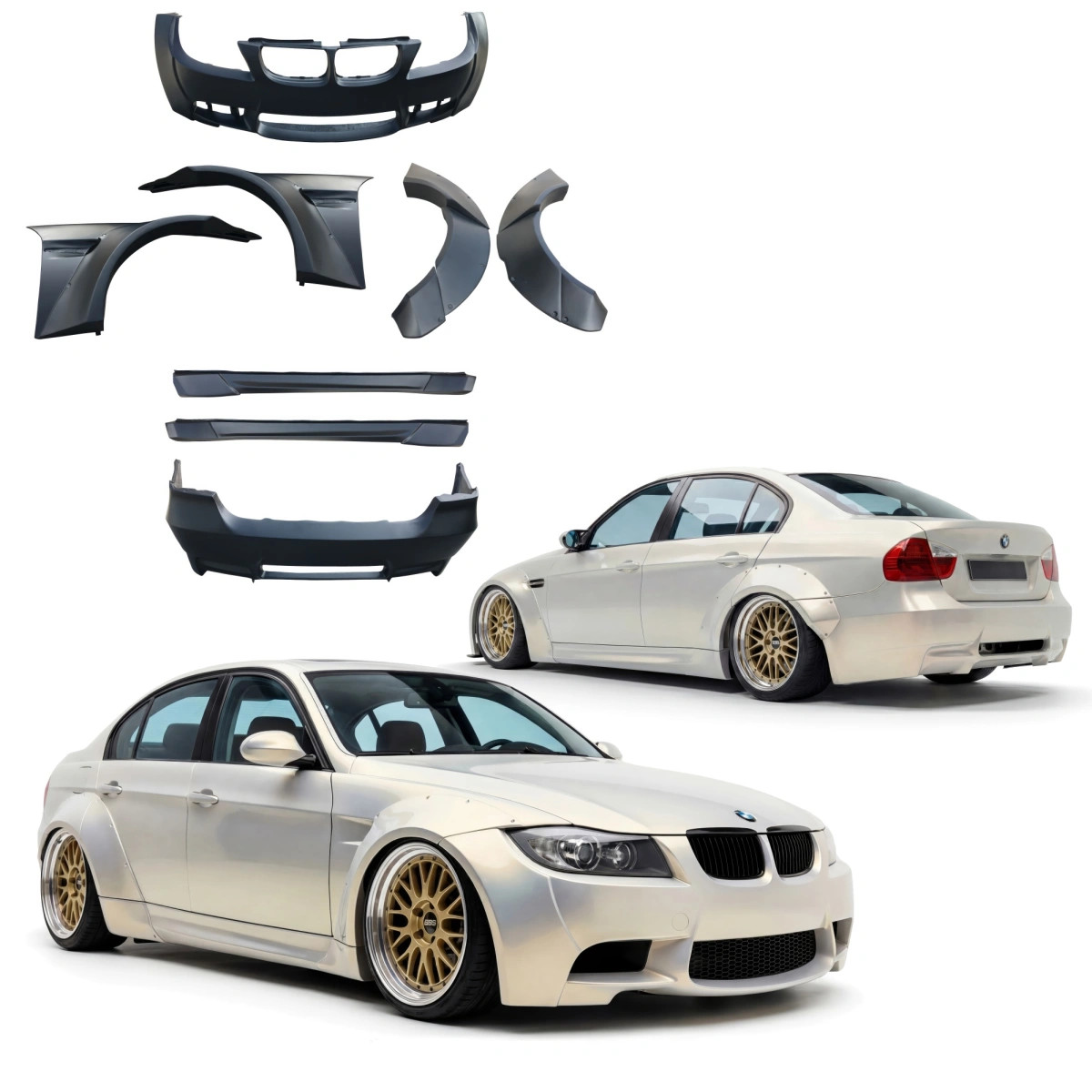 VSaero FRP TKYO Wide Body Body Kit 328i 335i (E90) 4dr for 3 VSaero FRP TKYO Wide Body Body Kit 328i 335i (E90) 4dr for 3