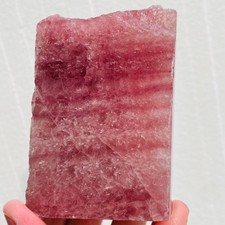 206g Natural strawberry quartz stone slices polished specimens spiritual healing