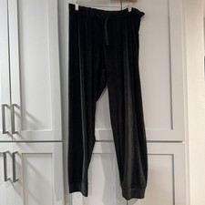 Juicy Couture Black Velour Rhinestone Logo Joggers Sleepwear Pants Womens Medium