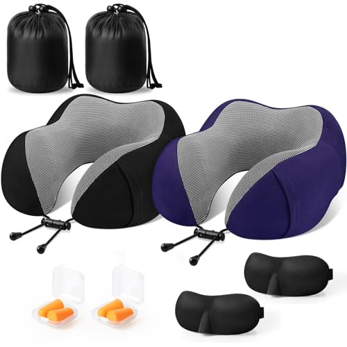 Premium Memory Foam Travel Pillow for Neck Support & Comfort
