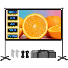   NEW 120" Portable Projector Screen  With Stand  Carry Bag  4K HD Viewing