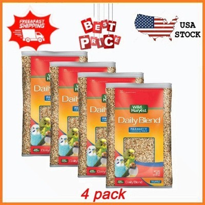 (4 pack) Wild Harvest Daily Blend Nutrition Diet Bird Food for Parakeet, Canary