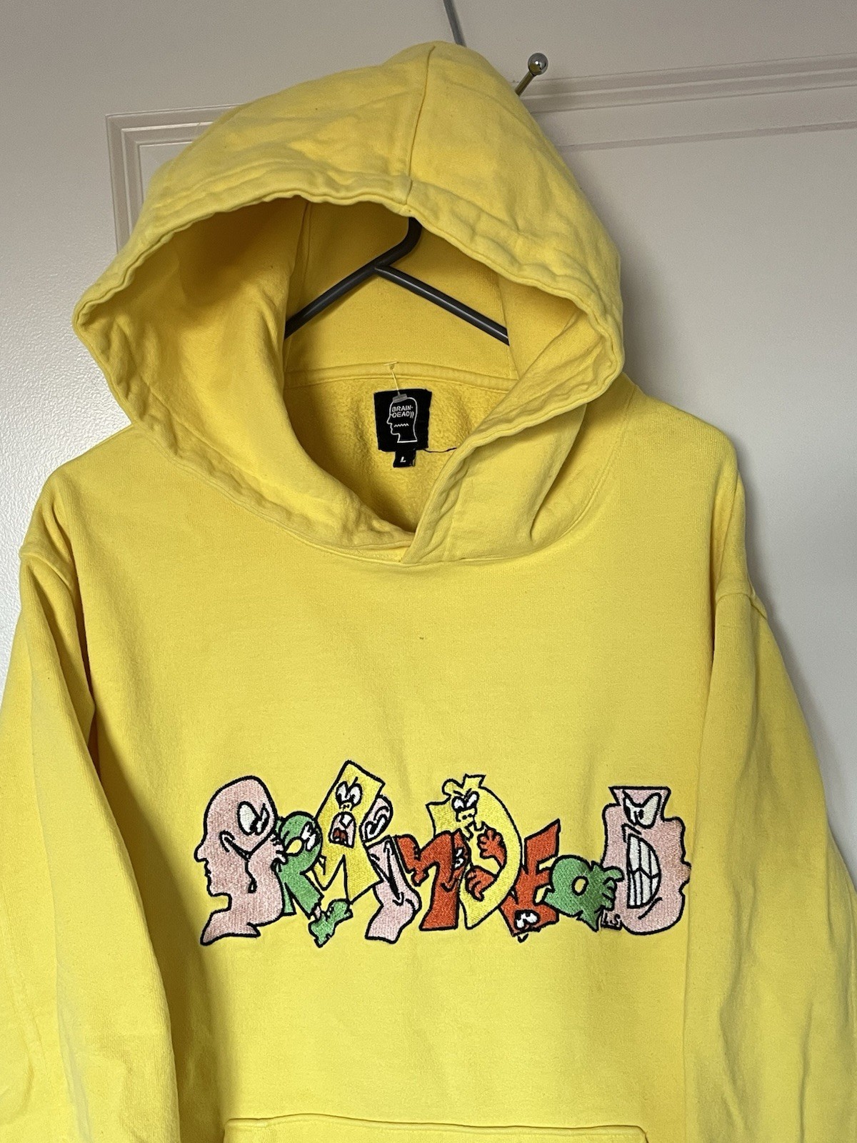 Brain Dead Embroided Graffiti Pullover Hoodie Lig… - image 3