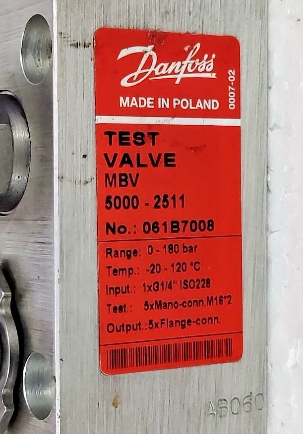 Danfoss MBV 5000-2511 Test Valve Block 0-180 Bar -20 - 120 °C - Image 2 of 4