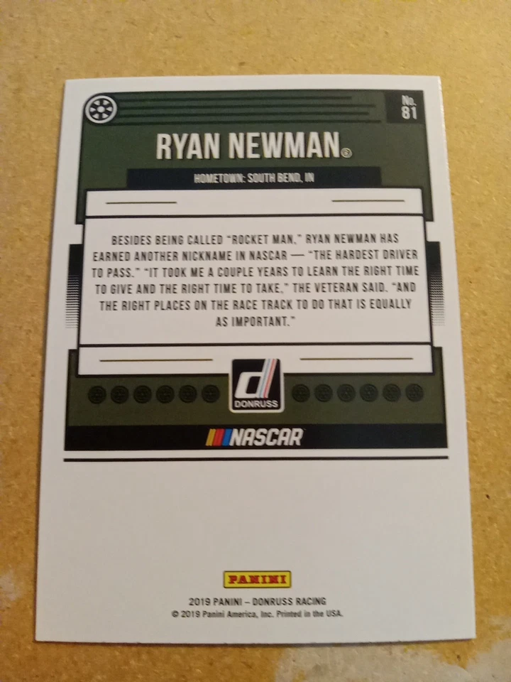 2019 Donruss Silver Ryan Newman #81 - Image 2 of 2