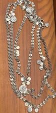 SILPADA Sterling Silver CONFETTI Circle Disc Charm Long Necklace 46" N2739