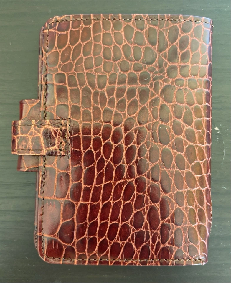Vintage Filofax mini Ascot Organiser Planner Diary Dark Red alligator  - Image 2 of 4