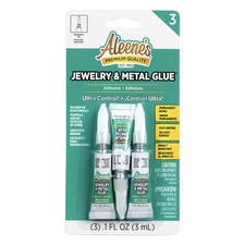 Aleene's Jewelry & Metal Glue, 0.1 oz 3-Pack - Instant Adhesive, Permanent Bond,