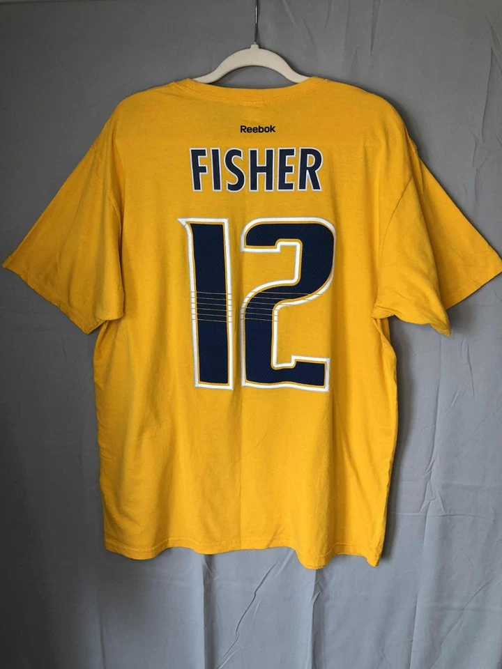 Camiseta para hombre Nashville Predators Mike Fisher retirada Reebok talla XL Foto 3 de 4