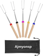 Ajmyonsp Marshmallow Roasting Sticks Smores Stick for Fire Pit - Hot Dog Camp...