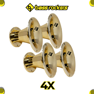 4PC 2  Throat 5.65  Exit Horn Wave Guide UV Resistant Silver Bolt on Compression