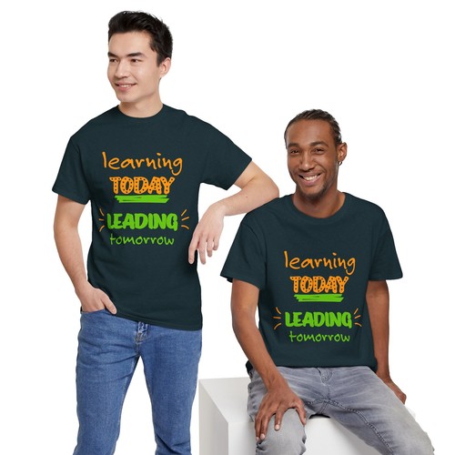 School Teacher Unisex Heavy Cotton Up to 5XL Tee T-Shirt 'Leading Tomorrow' - Picture 72 of 118