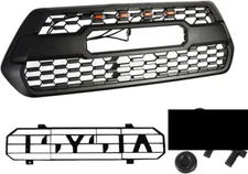 Hood Grill For Tacoma 2016-2023 Bumper Grille W/ Accessories W/ LEDs ABS Black