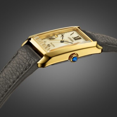 Citizen L EW5622-09P Rectangle Roman Dial Gold Tone Leather Analog