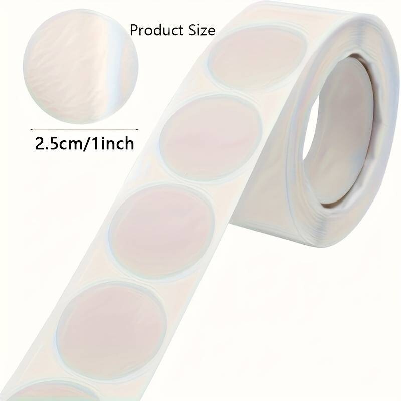 Clear Transparent Round Stickers Adhesive Circle Labels 1000 x 25mm 2
