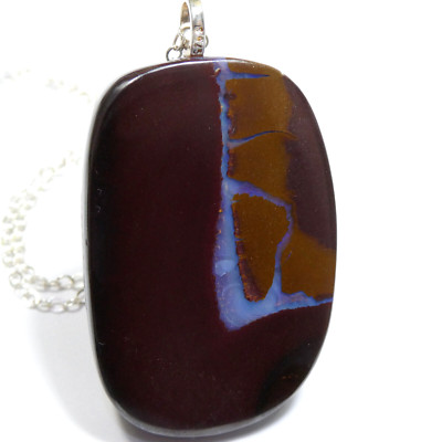 70.20 CT AUSTRALIAN BOULDER OPAL Pendant Necklace Jewellery Silver Video