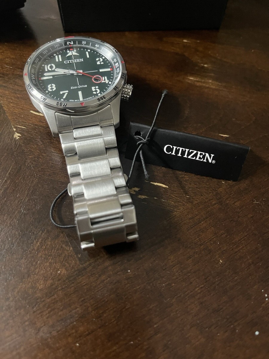 Citizen Men's Watch BM7551-50X Eco-Drive Green Dial Silver