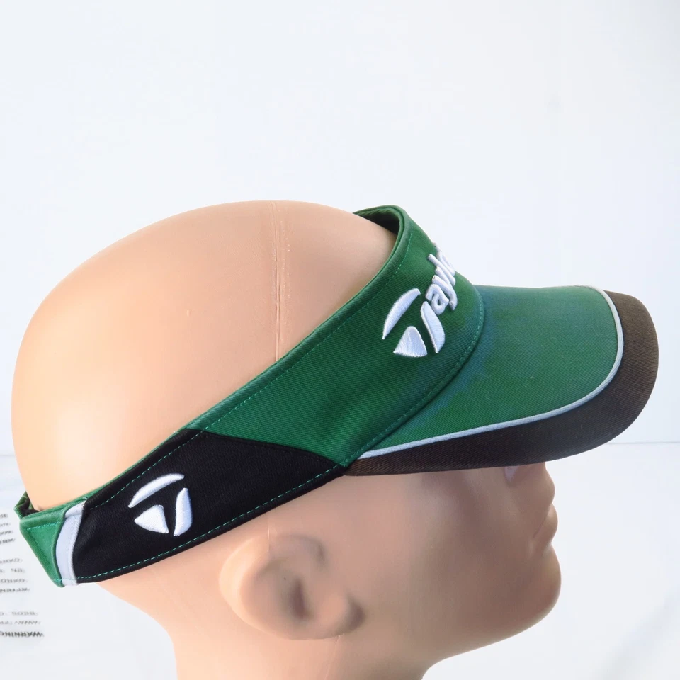TaylorMade Burner Green Black Hat Gold Sun Visor Tmax Distressed Faded Tee Clubs - Image 3 of 4