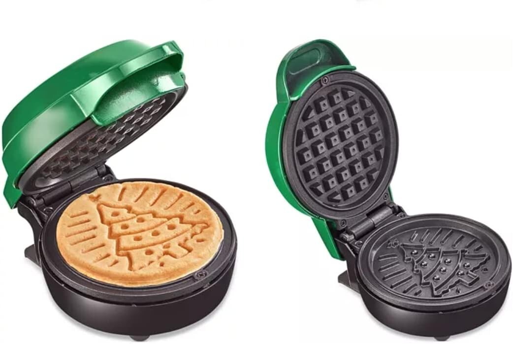 Bella Mini Waffle Maker in Gingerbread Green for Personal Breakfasts-image