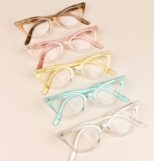 Vintage Metallic Rose Gold Cat Eyeglass Frames Women\'s‎ 1950s Rockabilly Pinup s-l1200.jpg main image 4