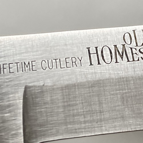 4 Signed OLD HOMESTEAD Knife Lifetime Cutlery Wood Handles set w/sharpener antq? - Picture 12 of 17