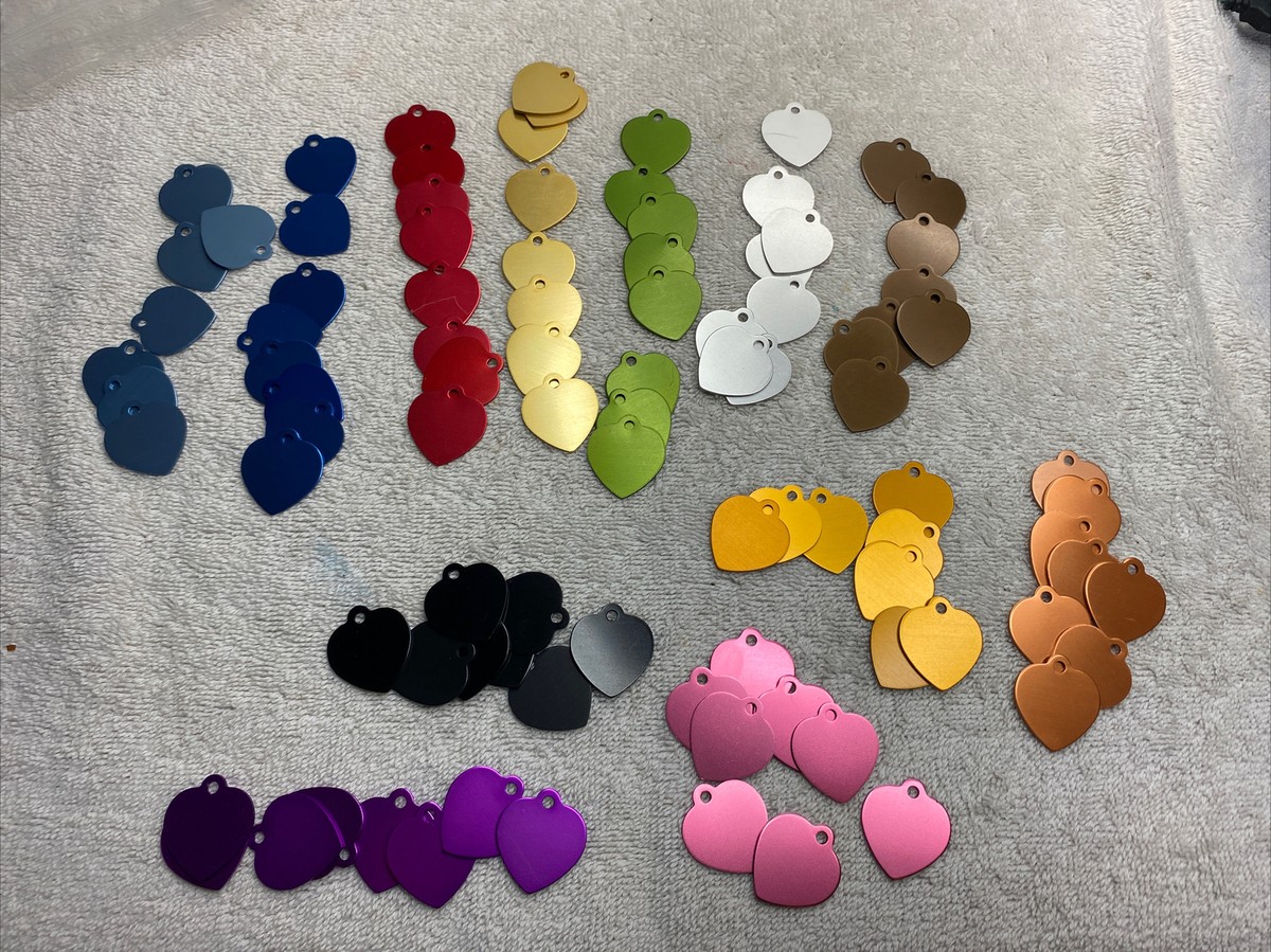 96-Colorful Heart Shape Aluminum Stamping Blanks Discs for Craft